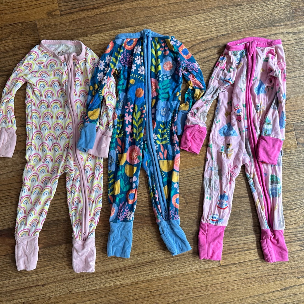 Little Sleepies Rainbow and Floral Footies